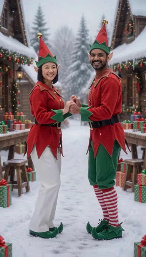 AI Elf Dance Video · Snow Village