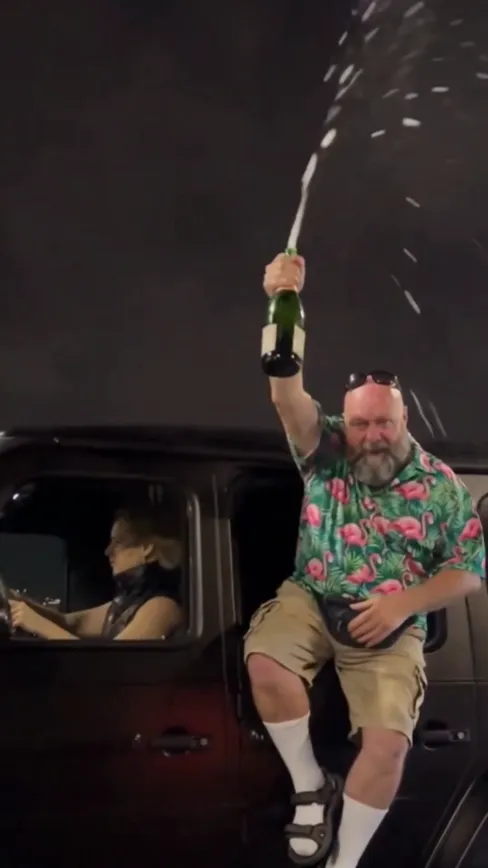 Champagne Car Window AI · Night SUV