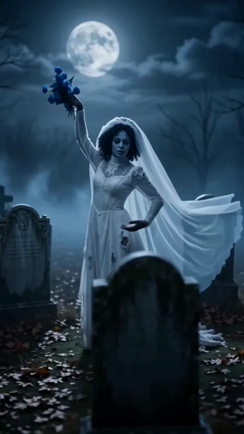 Corpse Bride Makeup AI · Cemetery