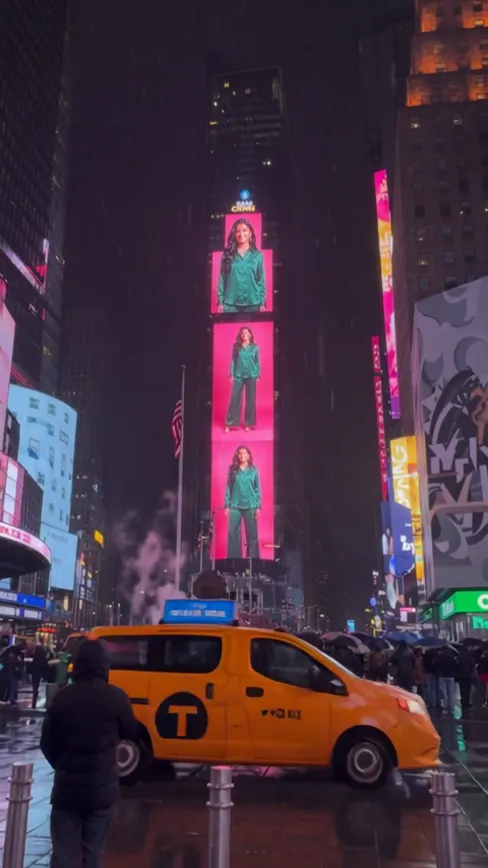 Times Square Billboard AI · Rainy Night