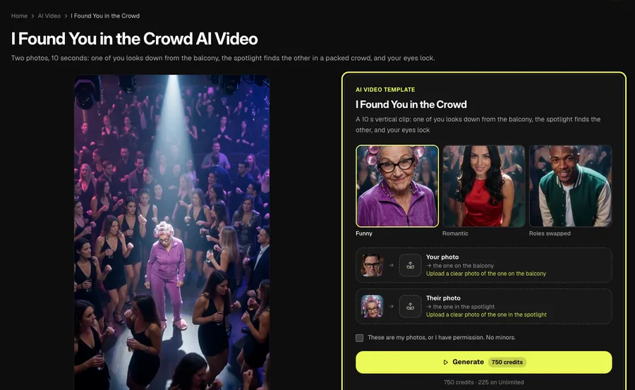 Step 1 on a computer: the crowd trend template card highlighted